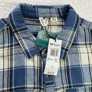 Roxy Navy and White Plaid Shirt